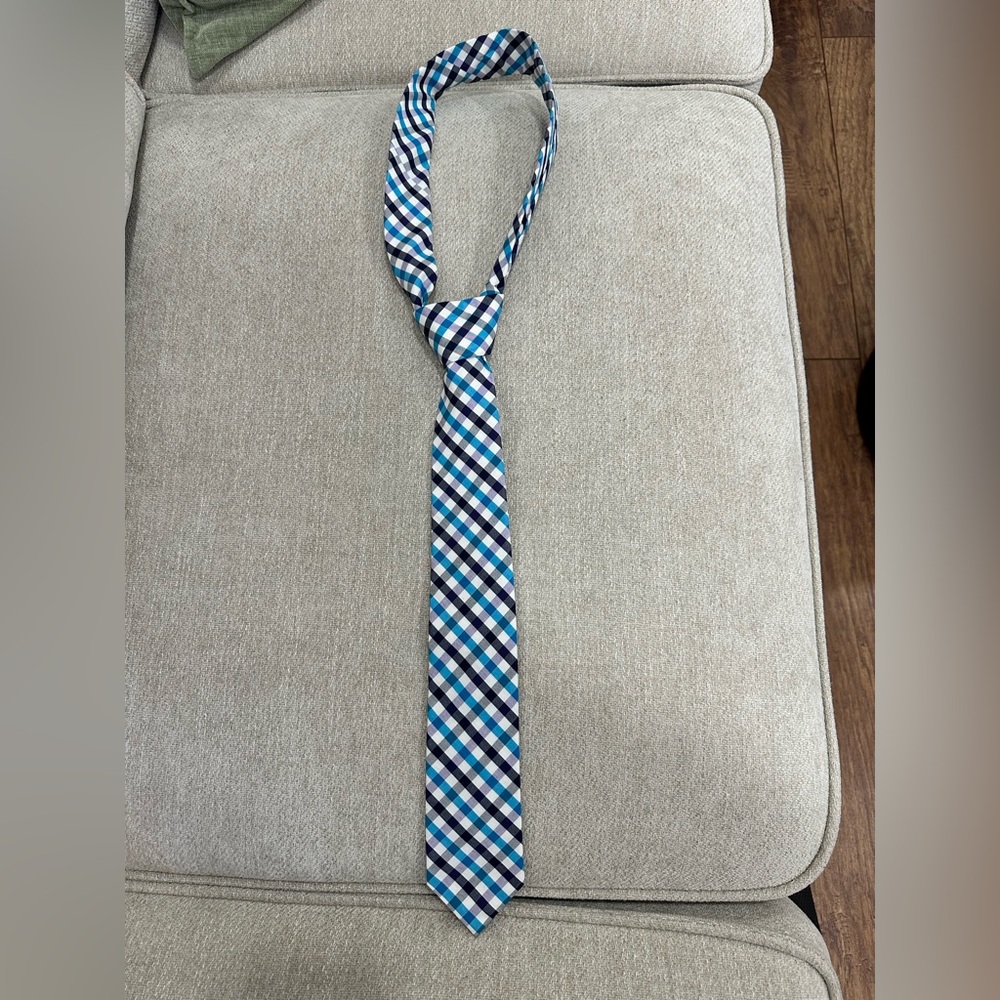 Express Blue and Black Checkered Men's Tie